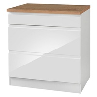 Kochstation Kochfeldumbauschrank »KS-Virginia«, 80 cm breit weiß