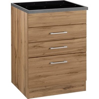 Kochstation Kochfeldumbauschrank »KS-Colmar«, 60 cm, mit Metallgriff, 2 Schubkästen