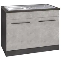 Kochstation Spülenschrank »KS-Tulsa«, 100 cm breit, 2 Türen, Metallgriff,