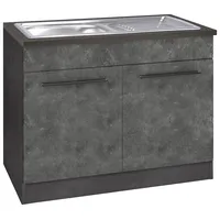 Kochstation Spülenschrank »KS-Tulsa«, 100 cm breit, 2 Türen, Metallgriff,
