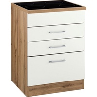 Kochstation Kochfeldumbauschrank »KS-Colmar«, 60 cm, mit Metallgriff, 2 Schubkästen
