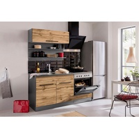 Kochstation Küchenzeile »KS-Tulsa«, Breite 160 cm, schwarze Metallgriffe, hochwertige