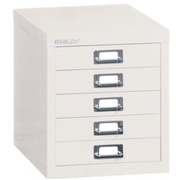 BISLEY MultiDrawerTM L125 Schubladenschrank verkehrsweiß 5 Schubladen 27,9 x