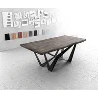 DeLife Esstisch Edge 200x100 XL Akazie Platin Spider Flachstahl
