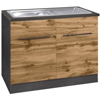 Kochstation Spülenschrank »KS-Tulsa«, 100 cm breit, 2 Türen, Metallgriff,