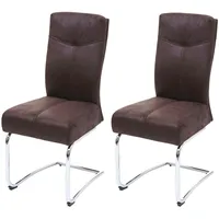 Mendler 2er-Set Esszimmerstuhl HWC-G56, Küchenstuhl Freischwinger Stuhl, Textil Wildleder-Optik
