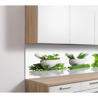 Express Küchen Küchenrückwand EXPRESS KÜCHEN "Kräuter", grün (weiß, grün),