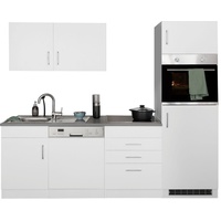 Kochstation Küchenzeile »KS-Paris«, ohne E-Geräte, Breite 230 cm weiß