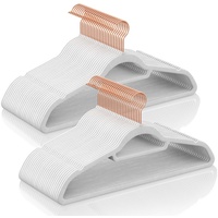 Songmics Kleiderbügel CRF021W02, aus Kunststoff, weiß, 45cm, platzsparend, rutschfest,