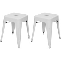 Mendler 2er-Set Hocker HWC-A73, Metallhocker Sitzhocker, Metall Industriedesign stapelbar
