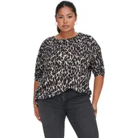 ONLY CARMAKOMA Caralba 3/4 Top, Taupe Gray/Aop:anita leo), 50-52