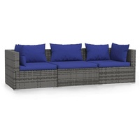 VidaXL Polyrattan Lounge-Sofa blau/grau inkl. Kissen 317566