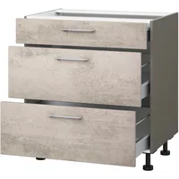 Kochstation »KS-Trea U2AS80-H«, mit drei Schubkästen, Breite 80 cm,