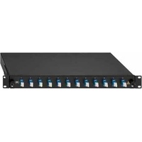 Rutenbeck 2280303120 BasicLine-Spleissbox ausziehbar 19 Zoll/1HE 12xLC-D OS2 blau