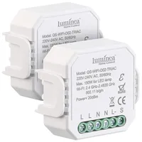 Luminea Home Control 2er-Set WLAN-Unterputz-Lichtschalter und -Dimmer, mit App