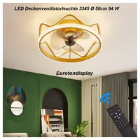 Euroton Deckenventilator LED Beleuchtung Deckenleuchte mit Fernbedienung, Inkl Fernbedienung