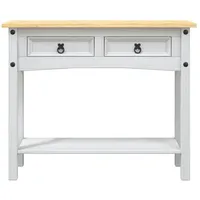 VidaXL Konsolentisch Mexiko-Stil Kiefernholz Weiß 90x34,5x73 cm