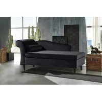 KAWOLA Polsterliege SARAH Ottomane Recamiere Stoff schwarz 163x77x73cm