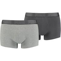 Puma Basic Boxershorts dark grey melange/black L 2er Pack