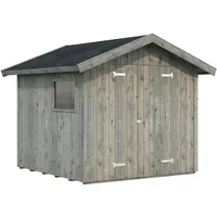 Palmako Nils Holz-Gartenhaus Grau Satteldach Tauchgrundiert 279 cm x
