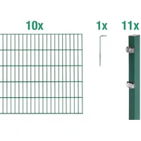 GAH Alberts Alberts Doppelstabmattenzaun-Grundset grün Zaunl. 20 m,