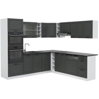 Vicco Eckküche R-Line, Anthrazit Landhaus/Weiß, 237 x 247 cm