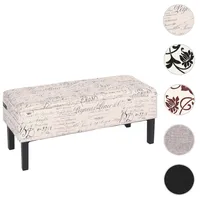 Mendler Bank Sitzbank Aufbewahrungstruhe Renens Stoff/Textil 95x36x44 cm ~