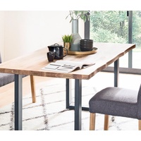 MCA living Esstisch »Rockford«, Massivholztisch mit Baumkante, braun