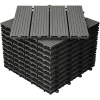 ECD Germany WPC Terrassenfliesen 30x30 cm 22er Spar Set