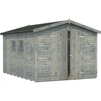 Palmako Dan 2,73 x 3,70 m grau Doppeltür +