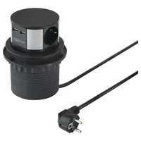 Sygonix SY-4780156 Steckdosenturm Schwarz, Silber Schutzkontakt 1 St.
