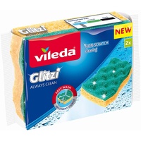 Vileda Glitzi Always Clean 2 Schleifschwämme, Gelb/Grün