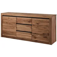 Massivmoebel24 Sideboard Wild-/ Zerreiche 185x45x85 tabacco brown geölt MONTREUX
