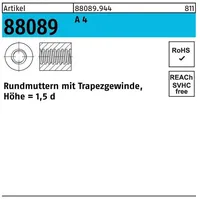 Industrial Quality Supplies Rundmutter A 4 mit Trapezgewinde TR