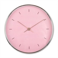 Wall-art Wanduhr Minimalistisch Ø 25 cm Rosa und Roségold-Optik
