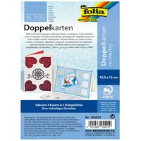 Folia 150501 Briefumschlag Weiß 5 Karten + Briefpapier, Doppelkarten
