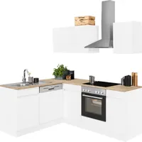 OPTIFIT Winkelküche L-Form 210 x 175 cm weiß