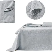Room99 Leila Elegante Tagesdecke in Hellgrau 200 x 220