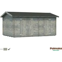 Palmako Jari Holz-Gartenhaus Grau Satteldach Tauchgrundiert 520 cm x