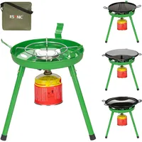 Mianova 4in1 Campingkocher + Fladenbäcker + BBQ + Wok