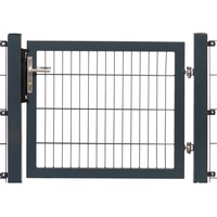 Floraworld Einzeltor Premium Doppelstabmattenfüllung Anthrazit Rahmen 80 x 100