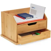 Relaxdays Schreibtisch-Organizer Hellbraun