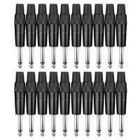 Pronomic Steckerset Klinke 6,3mm 20 Stück Schwarz
