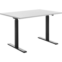 TOPSTAR E-Table elektrisch höhenverstellbarer Schreibtisch lichtgrau rechteckig, T-Fuß-Gestell schwarz