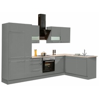 OPTIFIT Winkelküche L-Form 315 cm grau