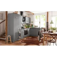OPTIFIT Winkelküche L-Form Parma 315 cm grau