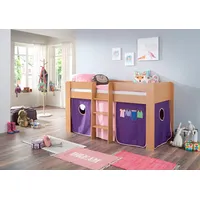 RELITA Hochbett »Andi«, mit Rolllattenrost und Vorhang, mit Leiter,