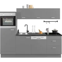 OPTIFIT Küchenzeile Parma 240 cm grau