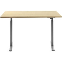 TOPSTAR E-Table elektrisch höhenverstellbarer Schreibtisch ahorn rechteckig, T-Fuß-Gestell grau