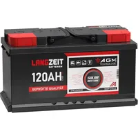 LANGZEIT Batterien Langzeit AGM Solarbatterie 120Ah 12V 17,5 x